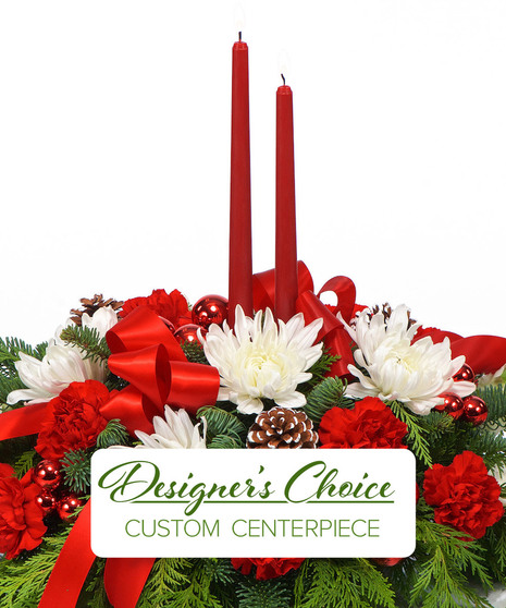 Custom Christmas Centerpiece 2 Candles