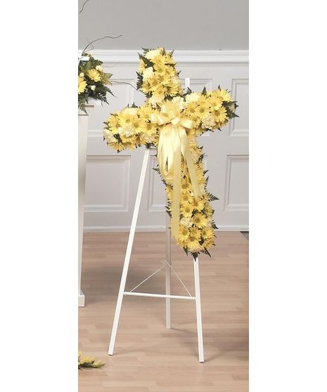 Yellow Cross Standing Spray