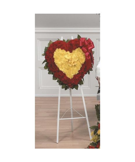Yellow & Red Heart Spray