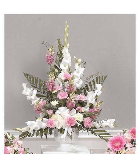 Pink & White Pedestal Arrangement