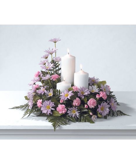 Pink & Lavender Pillar Candle Arrangement