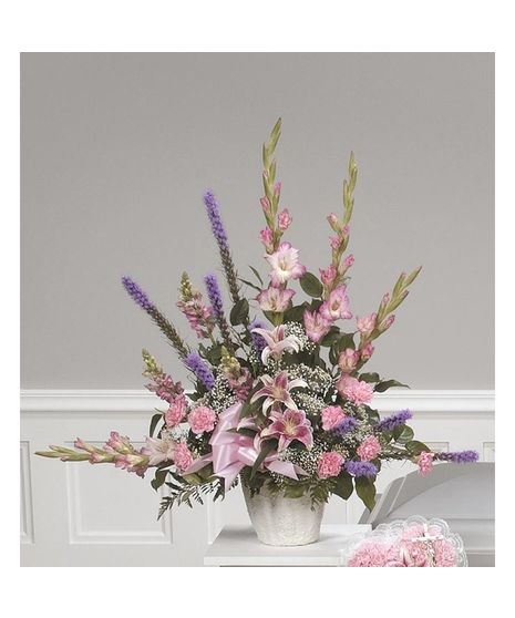 Pink & Purple Pedestal Arrangement