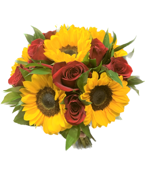 Sunflowers & Roses Handtied Bouquet