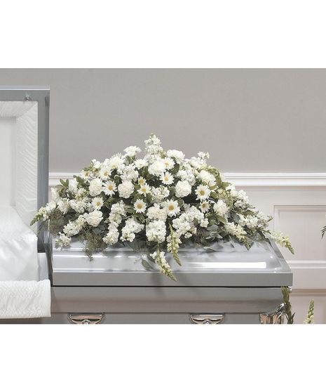 White Daisy Casket Spray