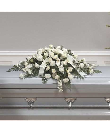 Calla lily & Roses Casket Spray
