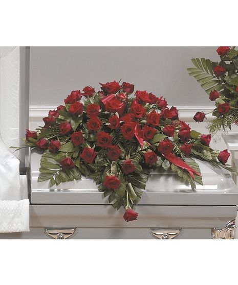 Red Rose Casket Spray 48 Roses