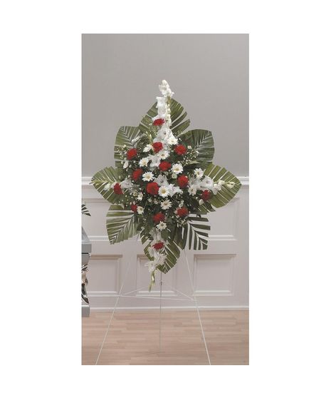 Red & White Standing Spray