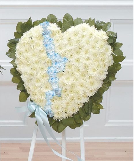 Blue & White Broken Heart Spray