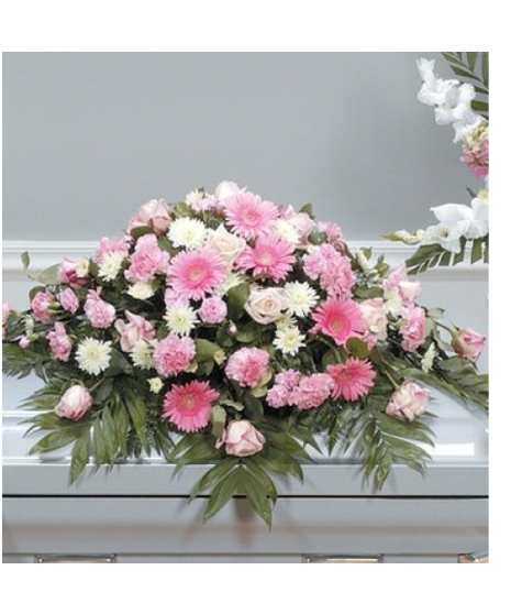 Pink & White Casket Spray