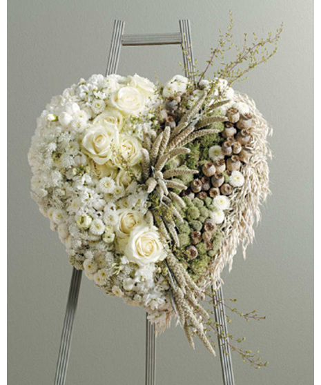 Heart White Flowers  & Accents