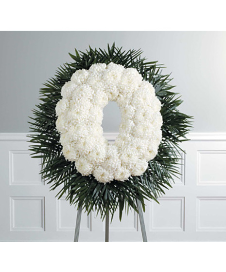 White Mum Wreath