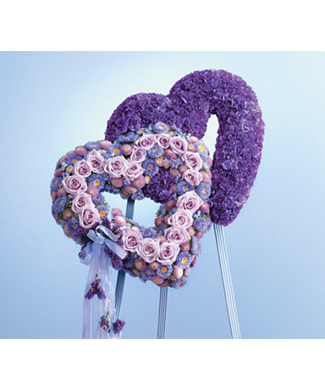 Blue & Lavender Double Heart