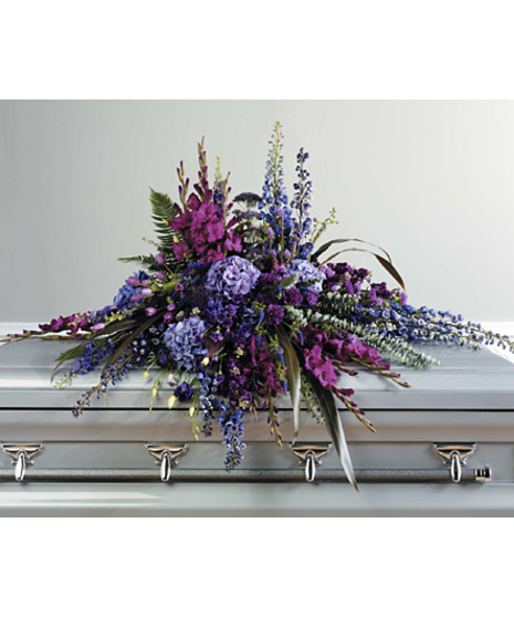 Purple Tone-on-Tone Casket Spray