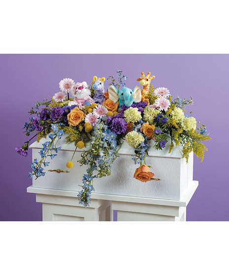 Plush Animal Infant Casket Spray