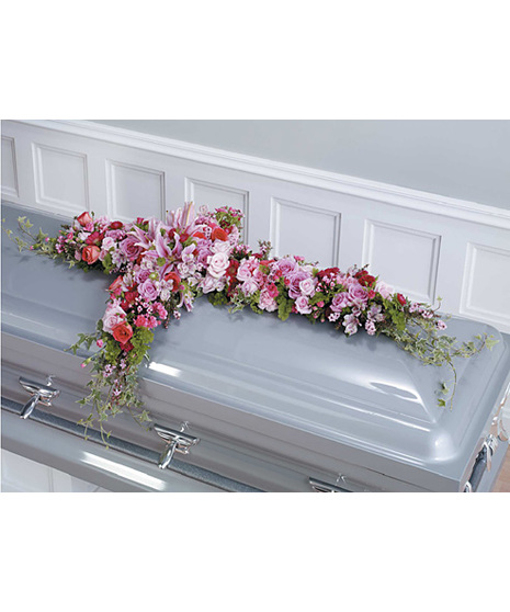 Pink & Magenta Cross  Casket Spray