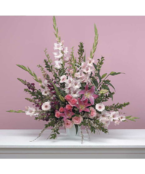 Traditional Pink Fan Arrangement