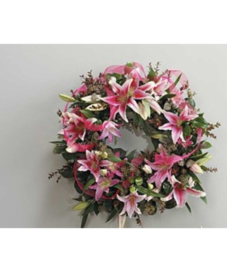 Lily & Eucalyptus Wreath