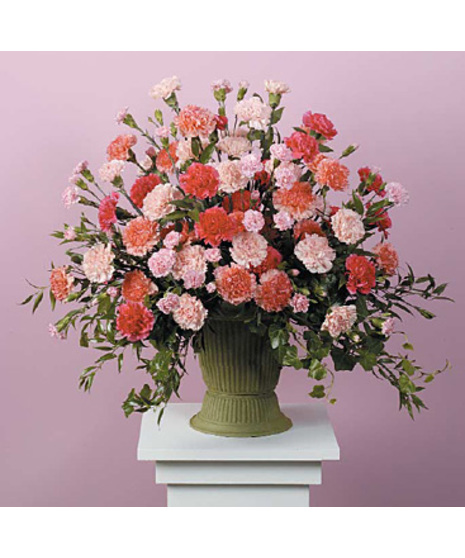 Pink & Peach Carnation Urn