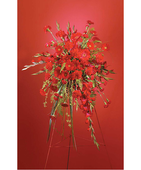 Red Standing Spray on Easel