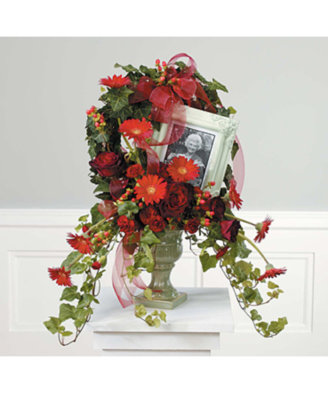 Ivy & Floral Wreath for Photo Memorial