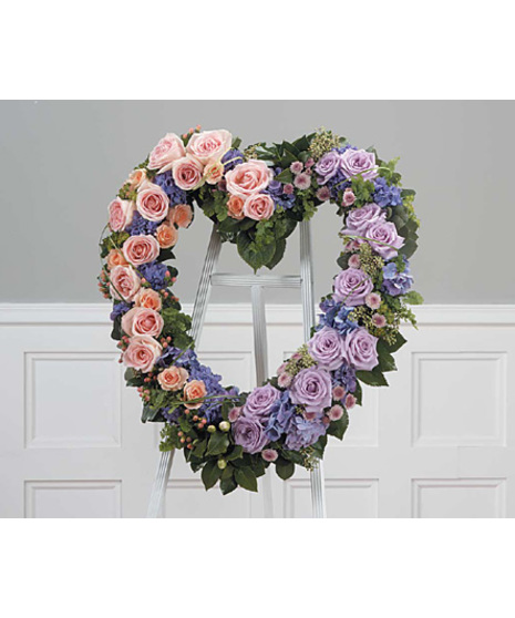 Triadic Heart in Lavender, Orange & Green