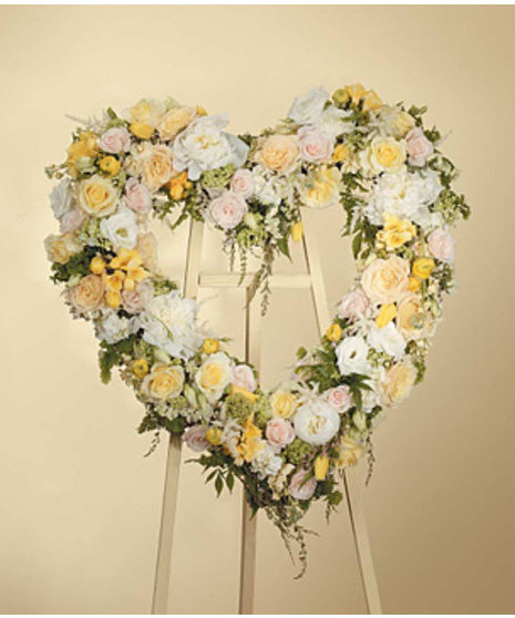 Pink & Yellow Rose Open Heart