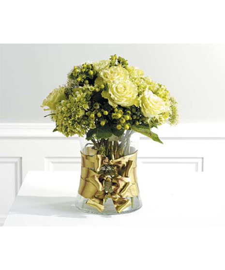 Arrangement in Ribbon Wrapped Vase