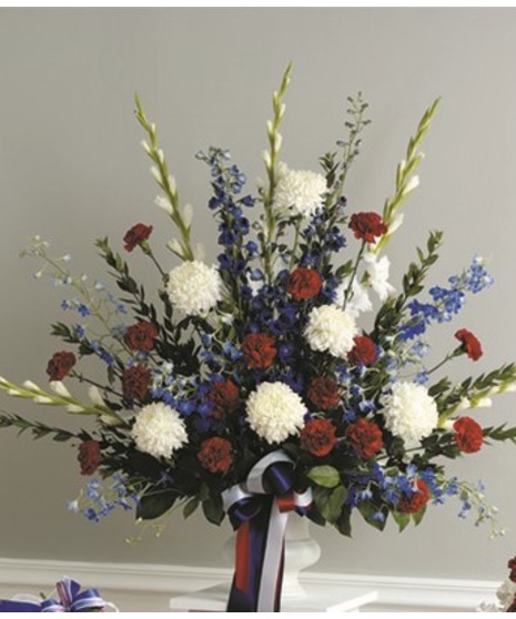 Red, White, Blue Urn Arrangement