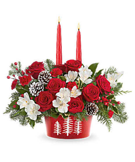 TELEFLORA'S EVERGREEN CHARM CENTERPIECE