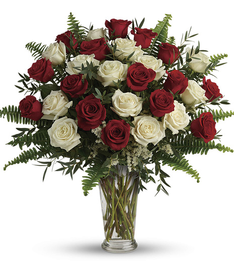 Red & White Rose Bouquet