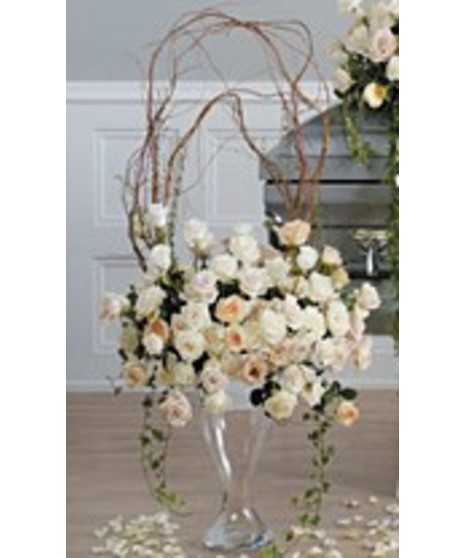 Rose Arrangement with Curly Willow Handle