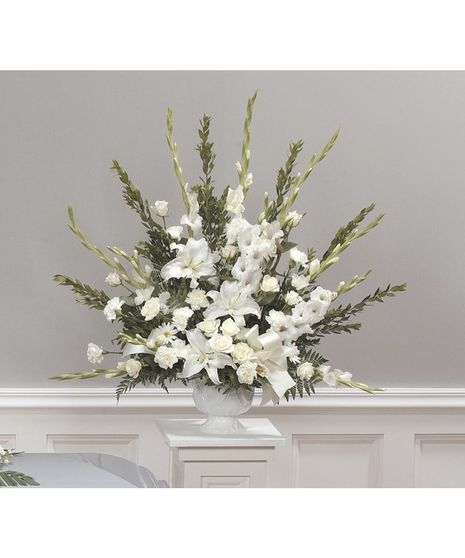 Charming Lily Pedestal Arrangement