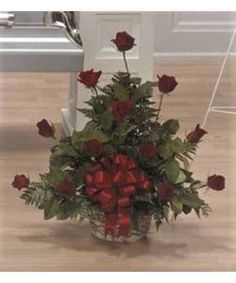 Small Red Rose Basket