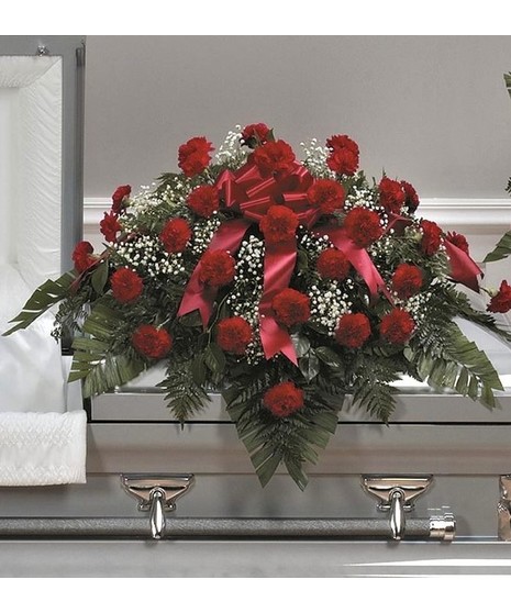 Red Carnation Casket Spray