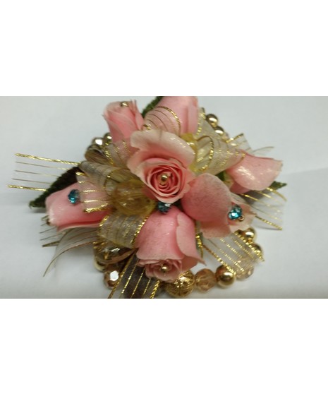 Pink N Gold Corsage