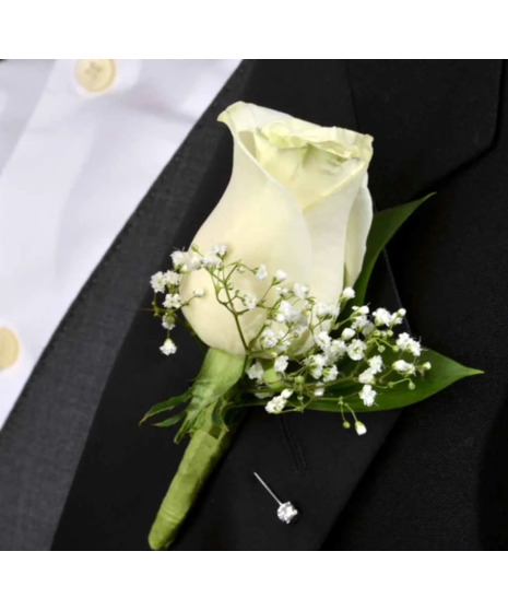 White Rose Boutonniere