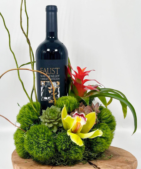 Flowers,Succulent and Wine